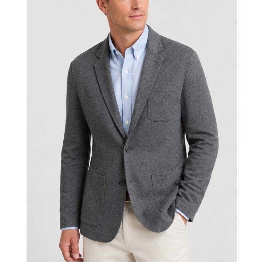 Vineyard Vines Pique Knit Blazer Sport Coat Charcoal Gray Medium